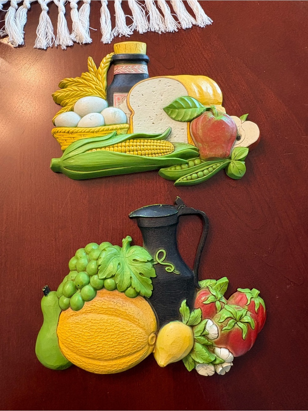 Vintage 1975 Syroco Harvest Farmhouse Rustic Wall Hanging Decor Set